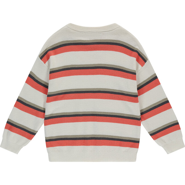 Pullover Multi Stripe Sweater, Grapefruit