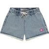 Pull On Frayed Denim Short, Light Blue Denim - Shorts - 1 - thumbnail