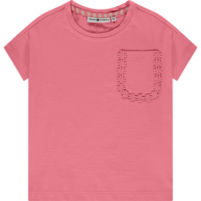 Flower Pocket T-Shirt, Pink