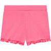 Pull On Ruffled Sweat Short, Neon Pink - Shorts - 2
