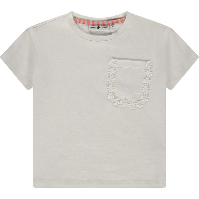 Flower Pocket T-Shirt, Ivory