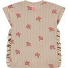 Floral Print Pointelle Top, Beige - T-Shirts - 2