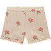 Floral Print Pointelle Short, Beige - Shorts - 2