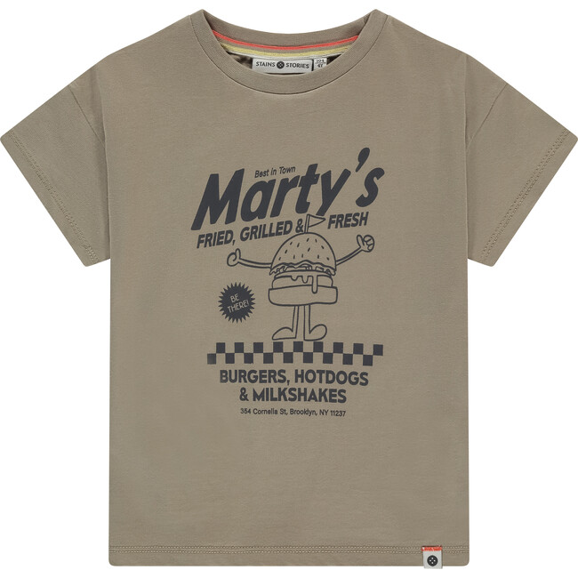 Diner Theme Graphic Short Sleeve T-Shirt, Sand