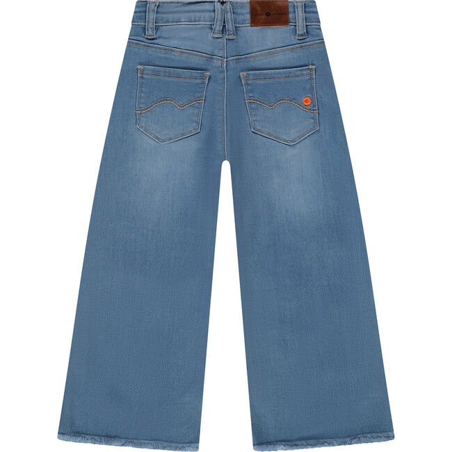 Classic Wide Leg Denim Pants, Medium Blue