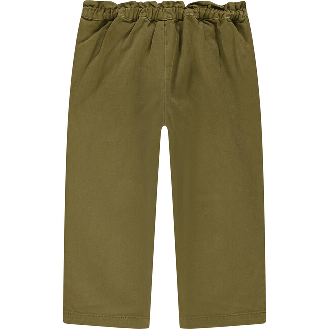 Embroidered Ruched Waist Pant, Army