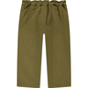 Embroidered Ruched Waist Pant, Army - Pants - 2