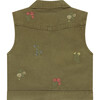 Embroidered Flower Vest, Army - Vests - 2