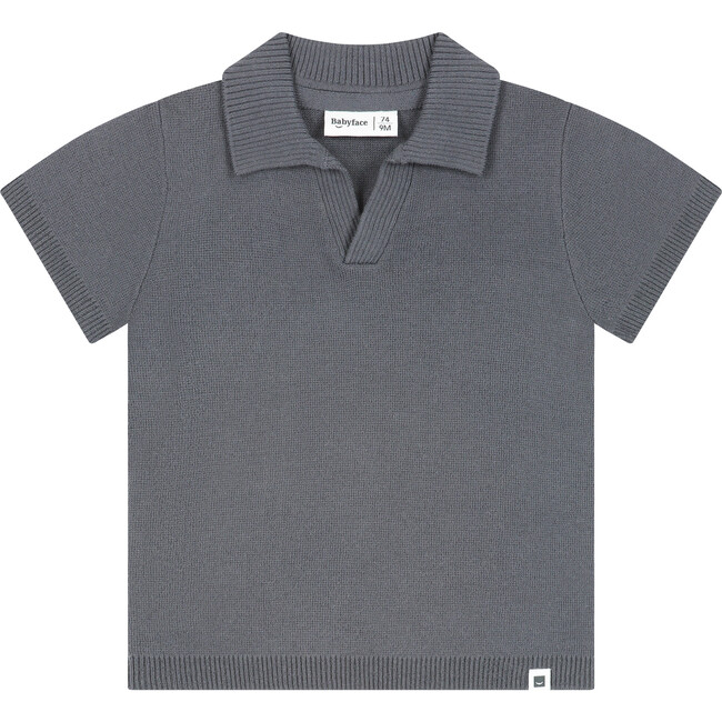 Short Sleeve Ribbed Polo Shirt, Antra