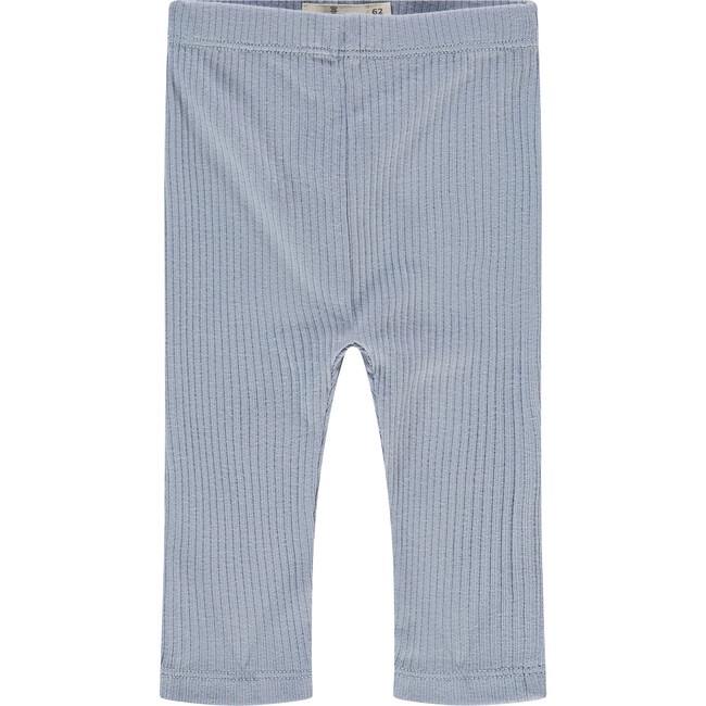 Ribbed Texture Leggings, Light Blue