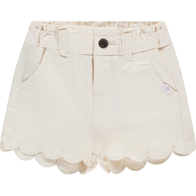 Scalloped Edge Shorts, Ivory