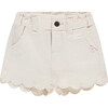 Scalloped Edge Shorts, Ivory - Shorts - 1 - thumbnail