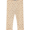 Ribbed Allover Floral Print Leggings, Light Orange - Leggings - 1 - thumbnail