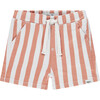 Pull On Stripe Short, Orange - Shorts - 1 - thumbnail