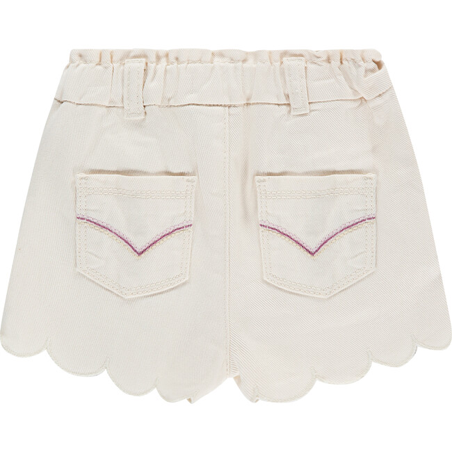 Scalloped Edge Shorts, Ivory