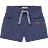 Pull On Seamed Sweatshort, Indigo - Shorts - 1 - thumbnail