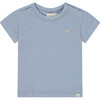 Ribbed Short Sleeve T-Shirt, Light Blue - T-Shirts - 1 - thumbnail