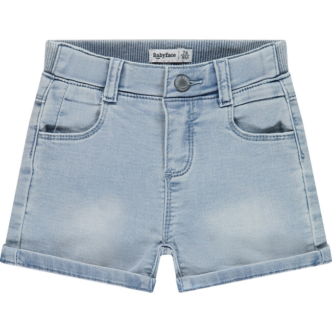 Pull On Denim Short, Light Blue Denim