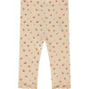 Ribbed Allover Floral Print Leggings, Light Orange - Leggings - 2