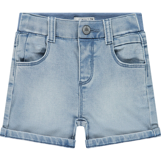 Pull On Denim Short, Grey Blue Denim