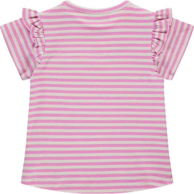 Ruffle Accent Short Sleeve Top, Candy