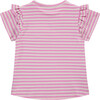 Ruffle Accent Short Sleeve Top, Candy - T-Shirts - 2