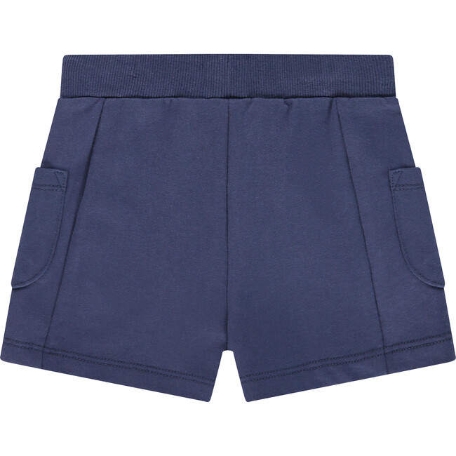Pull On Seamed Sweatshort, Indigo