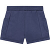 Pull On Seamed Sweatshort, Indigo - Shorts - 2 - thumbnail