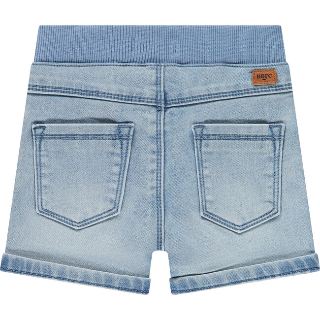 Pull On Denim Short, Grey Blue Denim