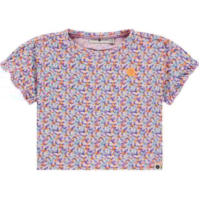 Bowtie Pasta Printed Short Sleeve Top, Blush