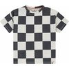 Checkered Short Sleeve T-Shirt, Antra - T-Shirts - 1 - thumbnail