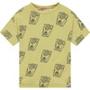 Allover French Fry Short Sleeve T-Shirt, Lemon - T-Shirts - 1 - thumbnail