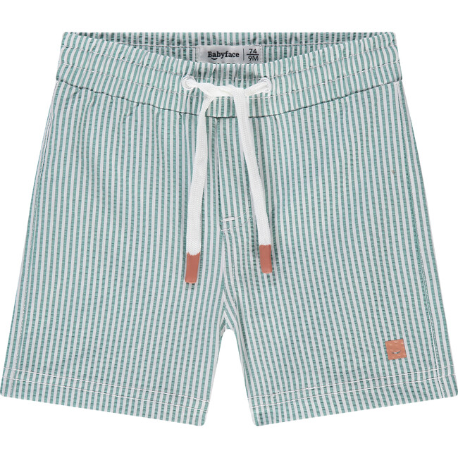 Striped Swim Short, Smaragd