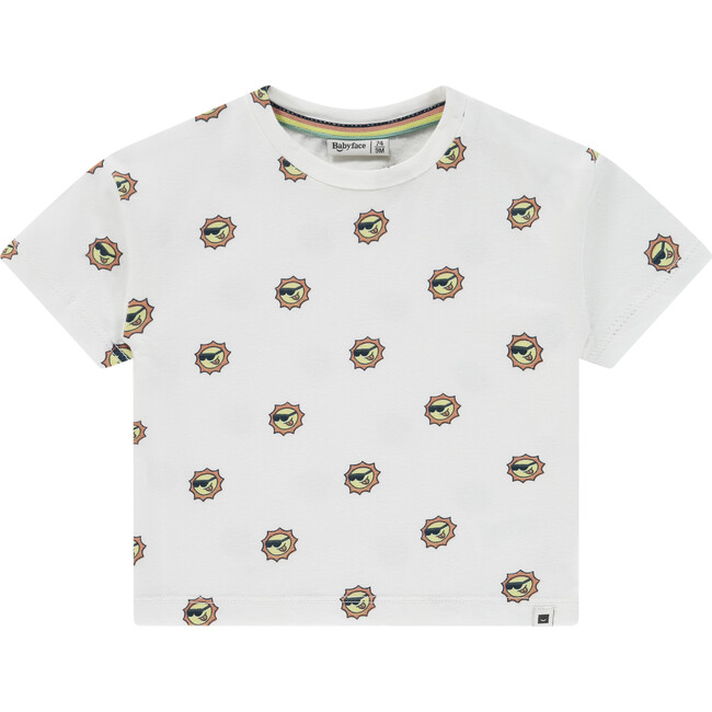 Sun Character Graphic Boxy Tee, Bone