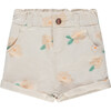 Paperbag Waist Floral Print Short Print, Ivory - Shorts - 1 - thumbnail
