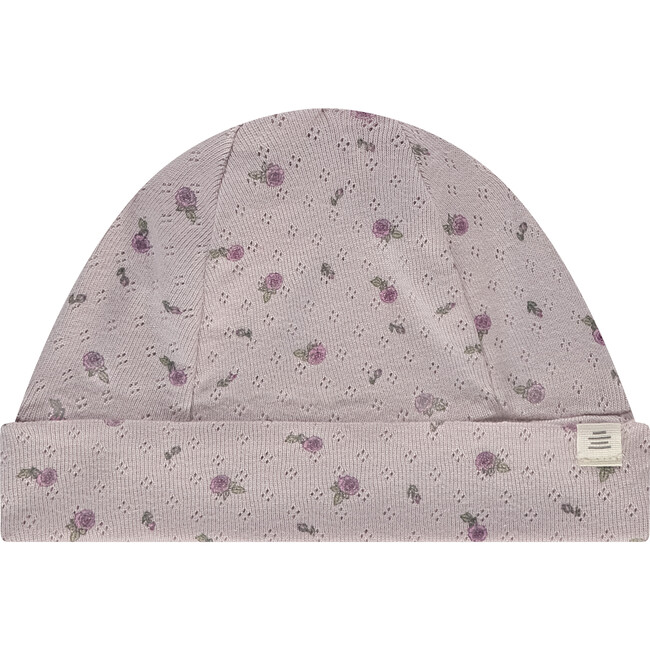 Pointelle Floral Hat, Light Mauve