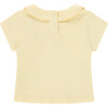 Pointelle Short Sleeve Collar Top, Buttercup - T-Shirts - 2