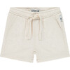 Linen Blend Pull On Short, Stone - Shorts - 1 - thumbnail