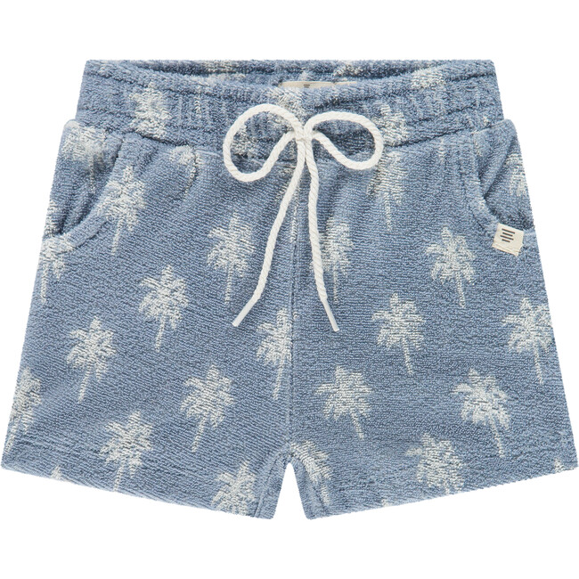 Palm Tree Terry Short, Light Blue