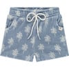 Palm Tree Terry Short, Light Blue - Shorts - 1 - thumbnail