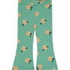 Floral Print Flared Leggings, Seafoam - Pants - 1 - thumbnail