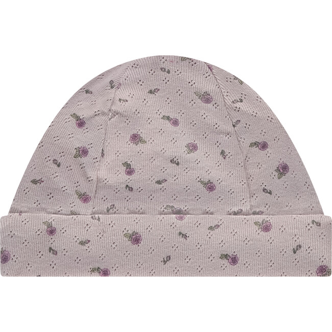 Pointelle Floral Hat, Light Mauve