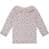 Pointelle Floral Long Sleeve Top, Light Mauve - T-Shirts - 2