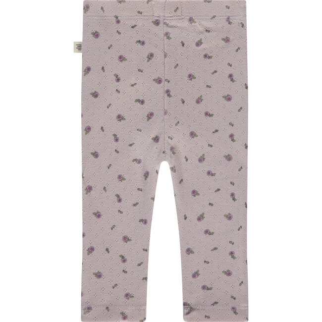Pointelle Floral Legging, Light Mauve