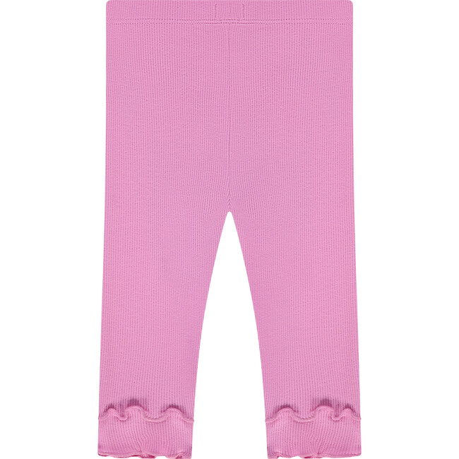 Lettuce Hem Ribbed Legging, Candy