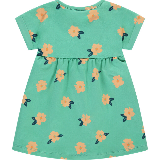 Floral Print Short Sleeve Dress, Seafoam
