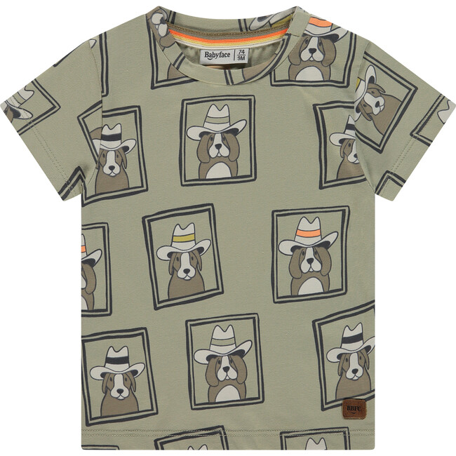 Allover Western Graphic Short Sleeve T-Shirt, Sage