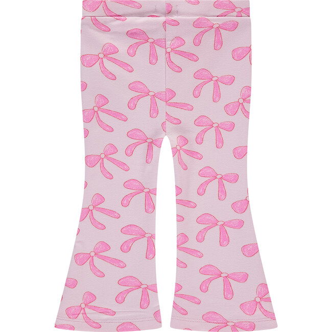 Bow Print Flared Legging, Powder