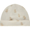 Allover Dog Print Hat, Ecru - Hats - 2