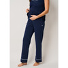 Pima Cotton Maternity Pants, Navy - Pants - 2 - thumbnail